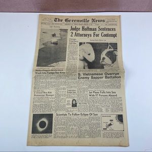 The Greenville News Newspaper February 16, 1970 Judge Hoffman Vietnamese History